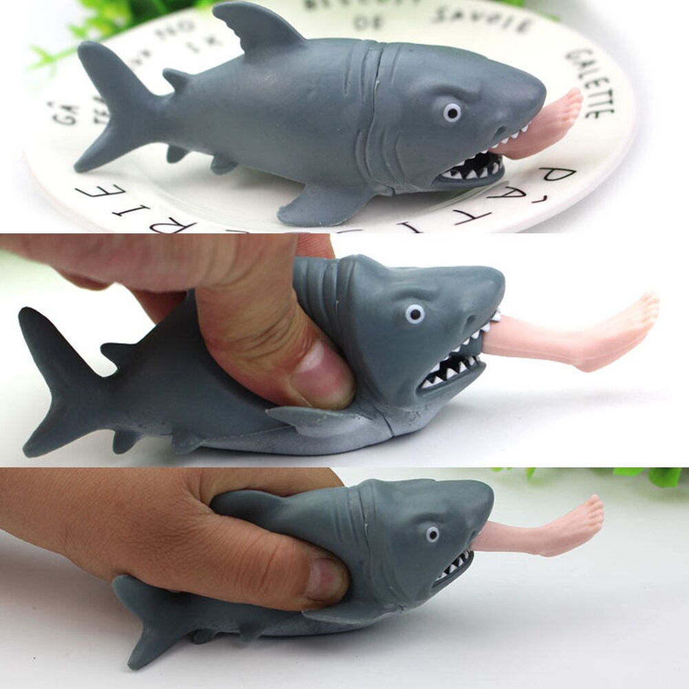 Puzzle Baby FrüHenne Pädagogisches Spielzeug Silikon Hai mit Fuß Hängen Stressabbau quetschen Lustige Parodie Spielzeug