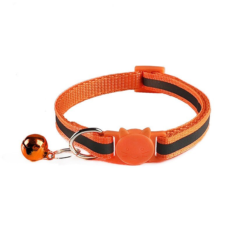 Collar de gato Breakaway con campana, collares reflectantes para gatos collares para mascotas de tamaño Ideal para gatos o perros: Dorado