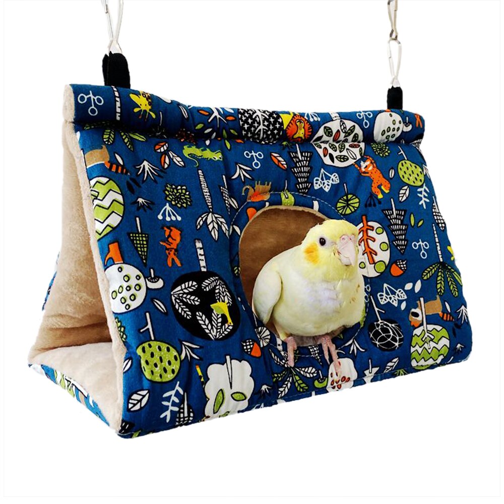 Plush Bird Hanging Cave Cage Parrot Nest Hammock Hanging Cage Warm Winter Birds Cage Bed Toys Hamster House: 1 / M