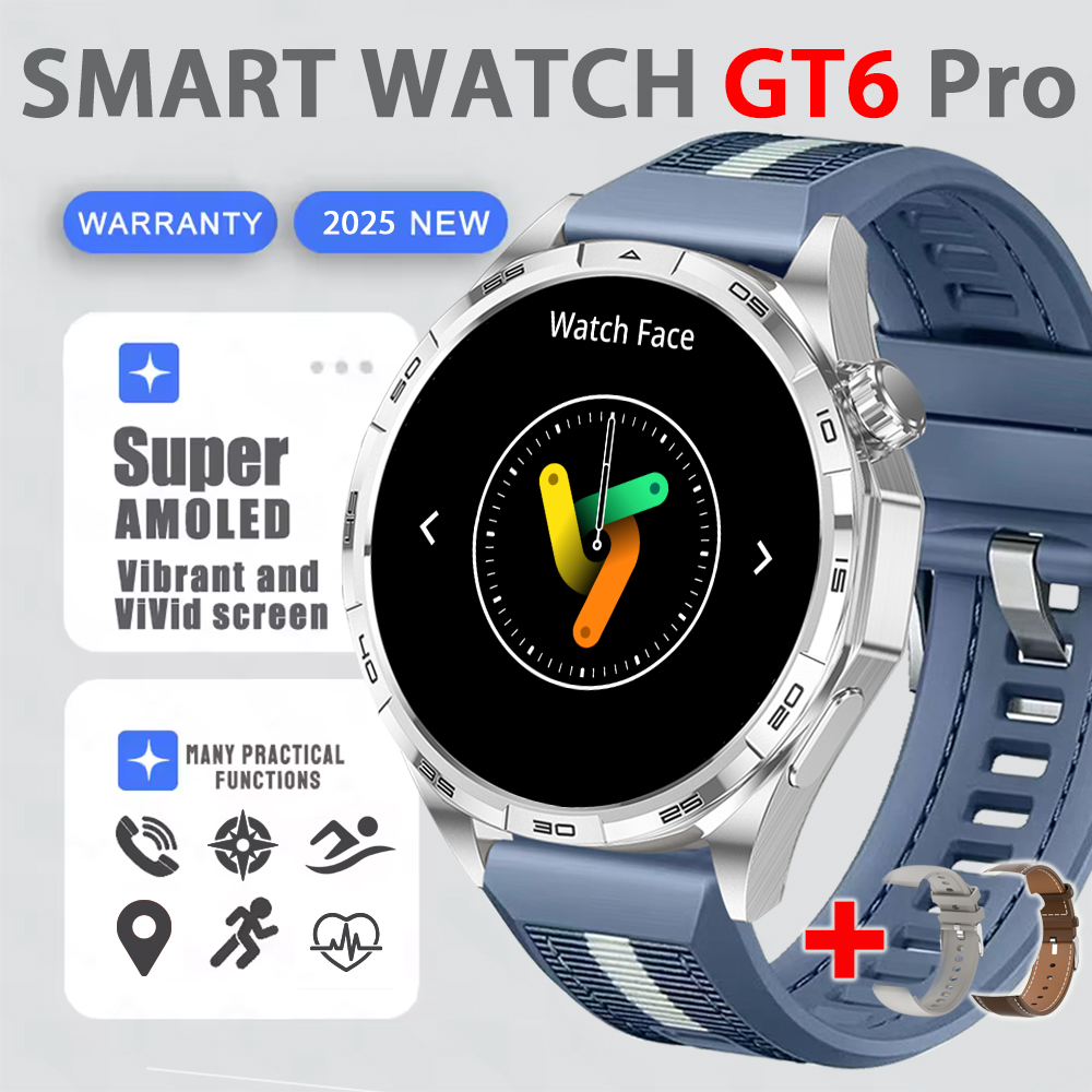 accorto guarda GT6 pro (2025) GPS AMOLED HD da 1,50 pollici Promemoria messaggio Chiamata Bluetooth Frequenza cardiaca 4 GB Smartwatch Riduzione 100%: Rosso