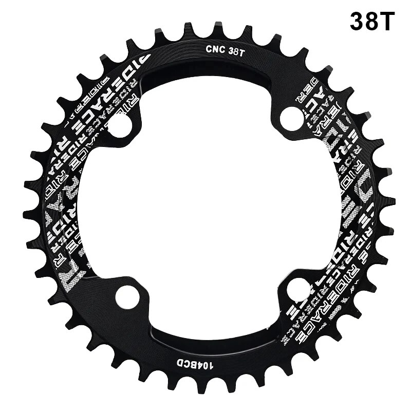 Plato de manivela de bicicleta RIDERACE 104BCD forma redonda estrecho ancho 32T/34T/36T/38T platos y bielas de bicicleta de montaña placa única: Borgoña