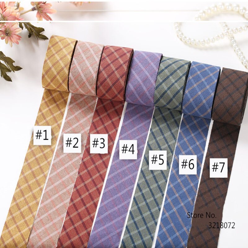 10meters Grid Stripe Yarn Dyed Cotton Bias Binding Tapes Ribbon for DIY Patchwork Accessories Cotton Fabric Trimming Sewing