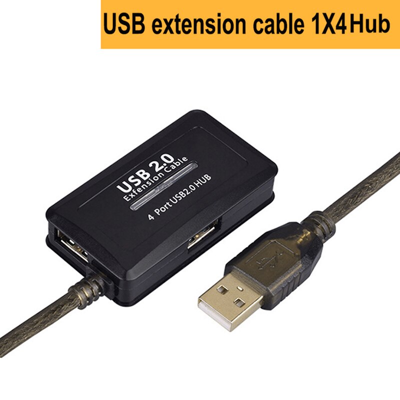 Active 5m 10m USB 2.0 Extension Hub USB 2.0 Hub with long cable for PC laptop and more: USB extension 1X4 / 10m