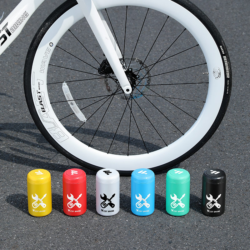 WEST BIKING-caja de herramientas para cápsulas de bicicleta, Kit de reparación, lata de almacenamiento, botella impermeable para ciclismo de montaña y carretera, accesorios para bicicleta