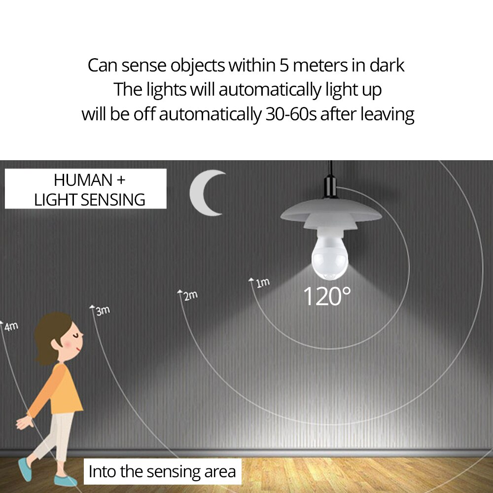 Eeetoo ledet smart pir bevegelsessensorpære  e27 b22 12w 18w ledet nødpærer 85-265v varmhvite lamper til utendørsbelysning