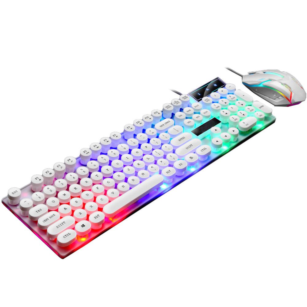 Teclado luminoso para Gamer, conjunto de ratón retroiluminado LED para Notebook, portátil, Mac, suministros de oficina para PC