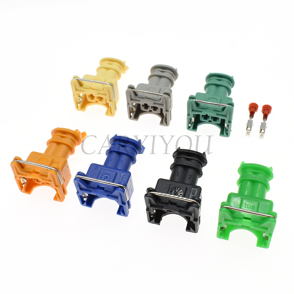 1 set 2-pins EV1 auto-brandstofinjector-stekkerconnector Junior Power Timer JPT Jetronic-kits 282189 -1 Voor auto groen blauw geel grijs