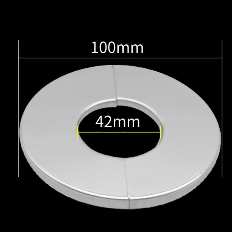 Stainless Steel Water Pipe Faucet Decorative Cover Self-Adhesive Cover Chrome Pipe Wall Covers Faucet Accessories: 100x42mm