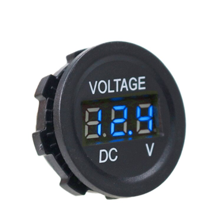 Voltmètre numérique rond étanche | Mini bateau de voiture moto, voltmètre numérique, panneau de, Volt mètre testeur de tension, écran de moniteur: Bleu