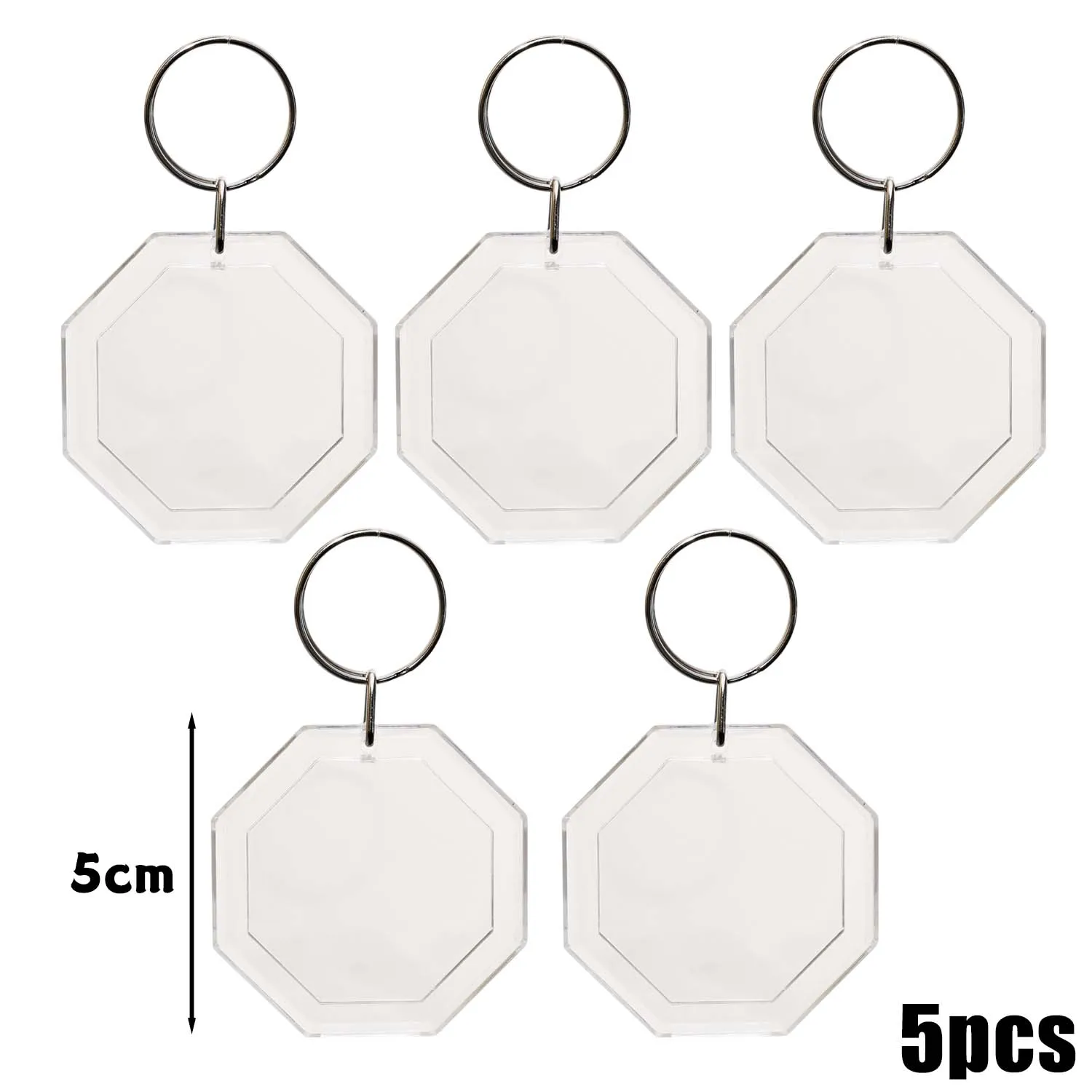 5/10 Stück transparenter Fotorahmen-Schlüsselanhänger, Quasten, schnappen-in, individueller Einsatz, Foto-Acryl-Rohling-Schlüsselanhänger, klarer leerer Bild-Anhänger