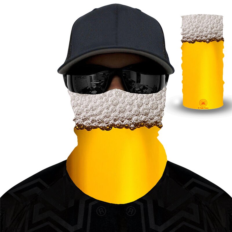 Print øl dag cool 3d sømløs ansigtsmaske motorcykel hovedbeklædning magisk tørklæde udendørs cykling fiskeri ski vandre bandanas: Mj237