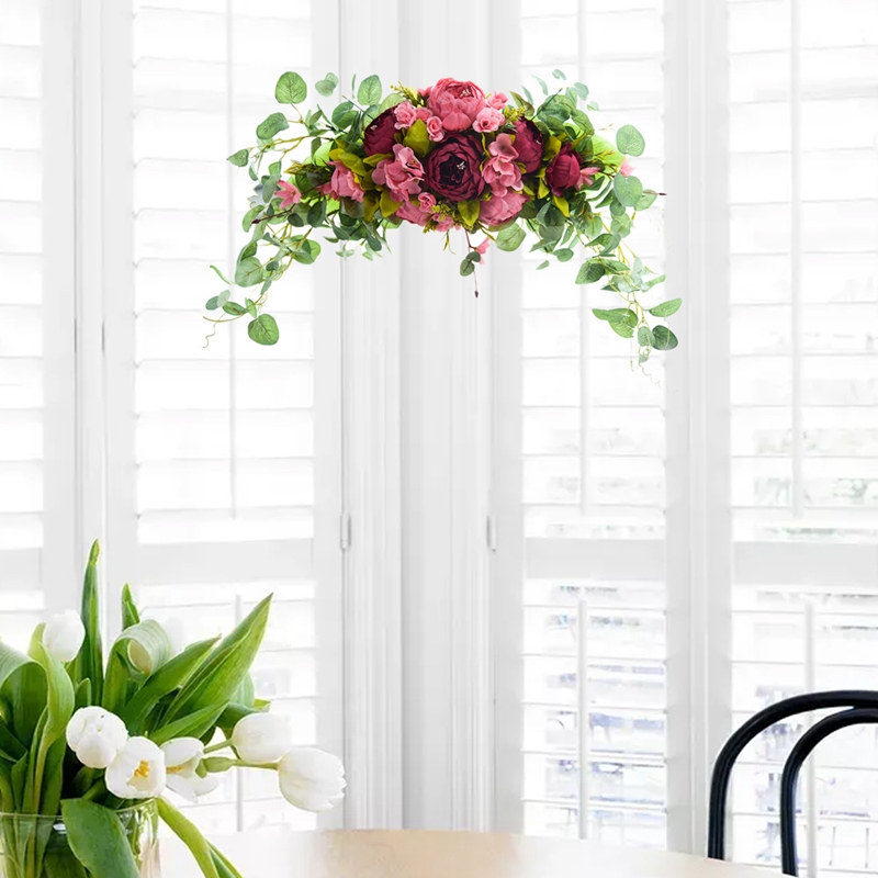 Artificial Peony Wedding Wreath Arch Arrangement Lintel Hanging Wreath Wall Decoration Home Decoration Party Supplies