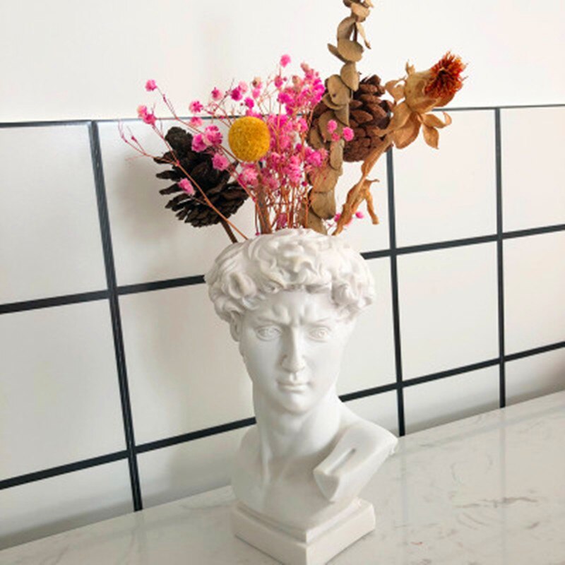 Nordisk venus staty skulpturer blomkruka david figur gipsväxt torkade blommor kruka hantverk skissa vardagsrum dekoration