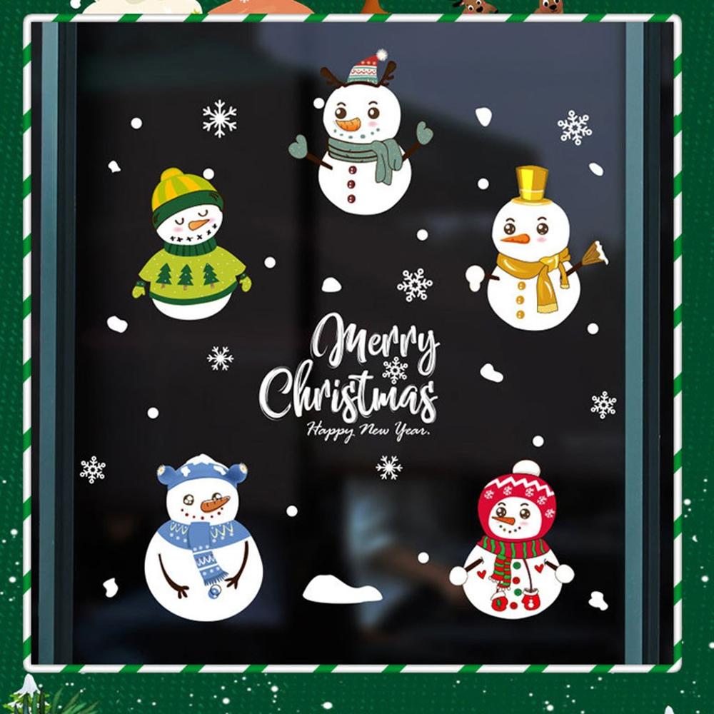 Christmas decoration self-adhesive-free window sticker glass electrostatic stickers Year Flakes shop wall sticker: H