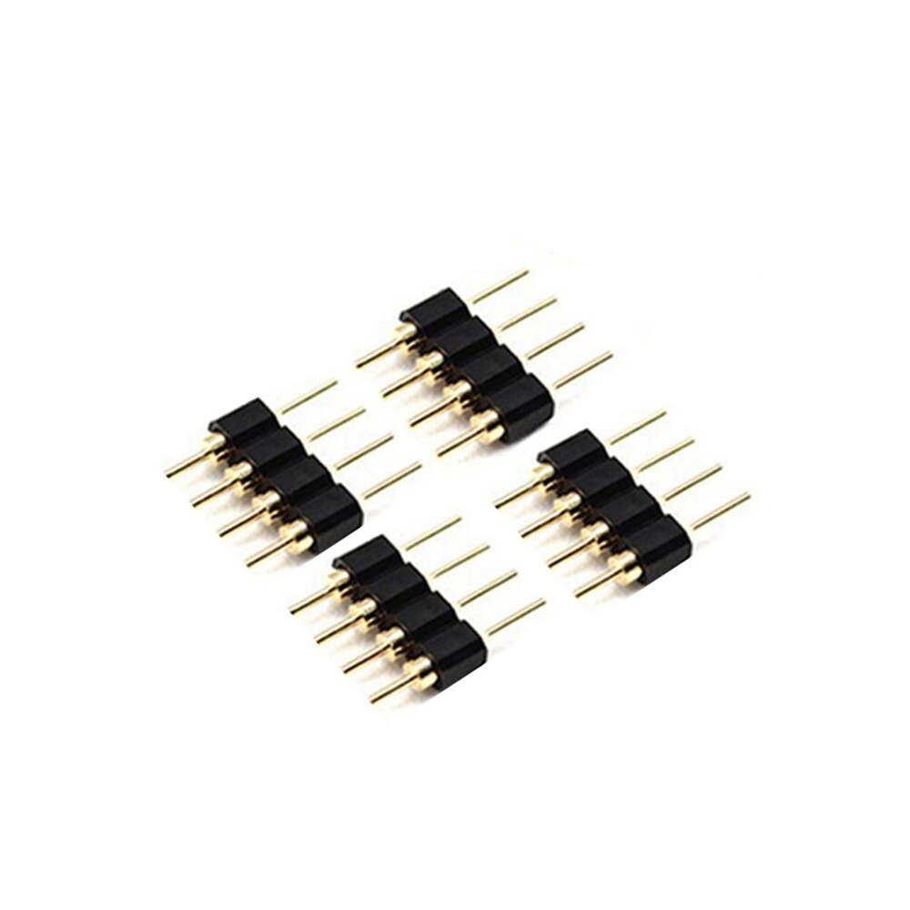 10-100 stk 4- pinners 5- pinners nål rgb rgbw-kontaktadapter mannlig dobbeltinnsats til rgb rgbw 5050 3528 2835 ledet stripe lys