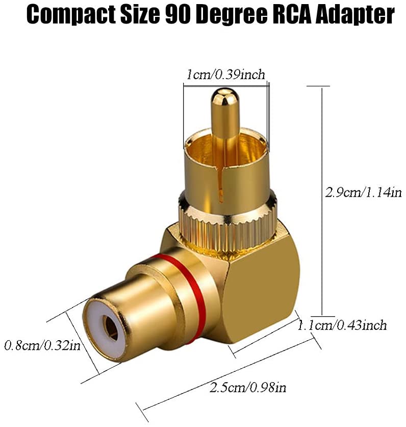 Gold Plated AV Audio Splitter Plug RCA Adapter 1 Male to 2 Female F connector