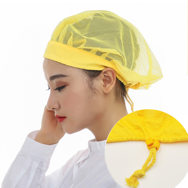 Gorros de red ajustables blancos para panadería, taller de horneado, gorro de trabajo, gorro Bouffant, redecilla para el pelo, servicio de comida, cocina, cubierta para la cabeza para hombres y mujeres