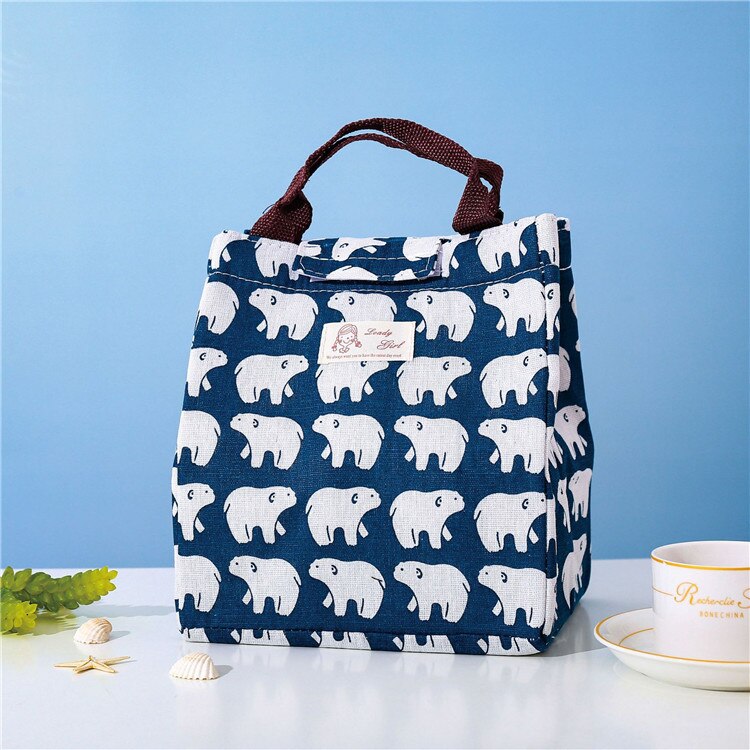 Bolsa térmica isolada para almoço, portátil, caixa, crianças, desenho animado, animal, praia, piquenique, feminino, menino, bolsa cooler, bolsa de mão: 16