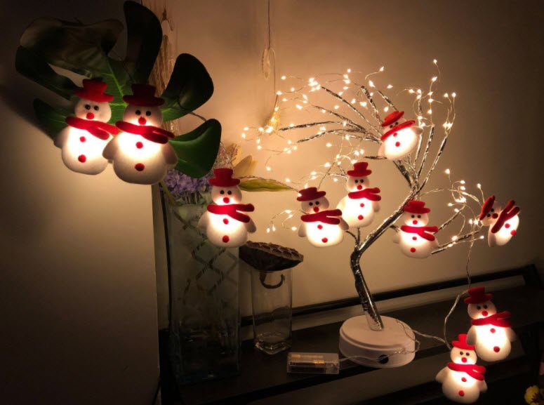 3M 20LED Kerstmissneeuwman Led String Lights Kerstboom Decoratie Led Light Usb Charge