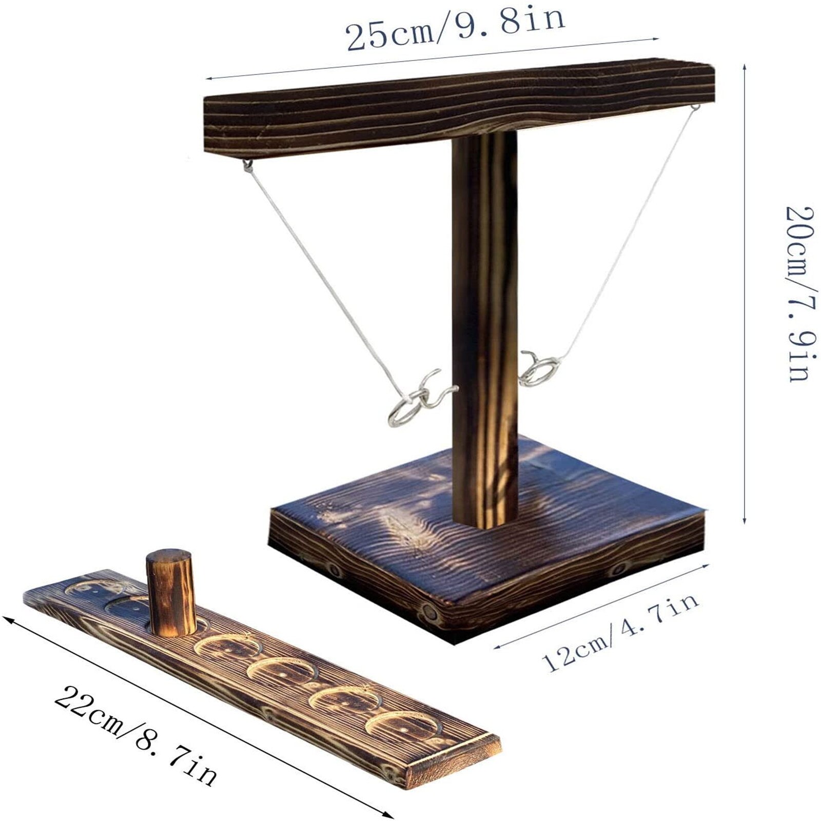 Party toys Leisure Industrial Style Bar Drink Shop Handmade Wooden Ring Toss Hooks Fast-paced Interactive Game For Bars Home: C