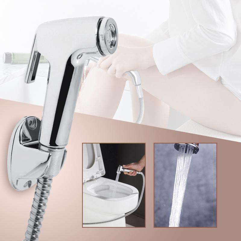 1Set Multi-Functionele Bidet Sproeier Abs Badkamer Handheld Bidet Douche Sproeier Slang Houder Muurbeugel Set