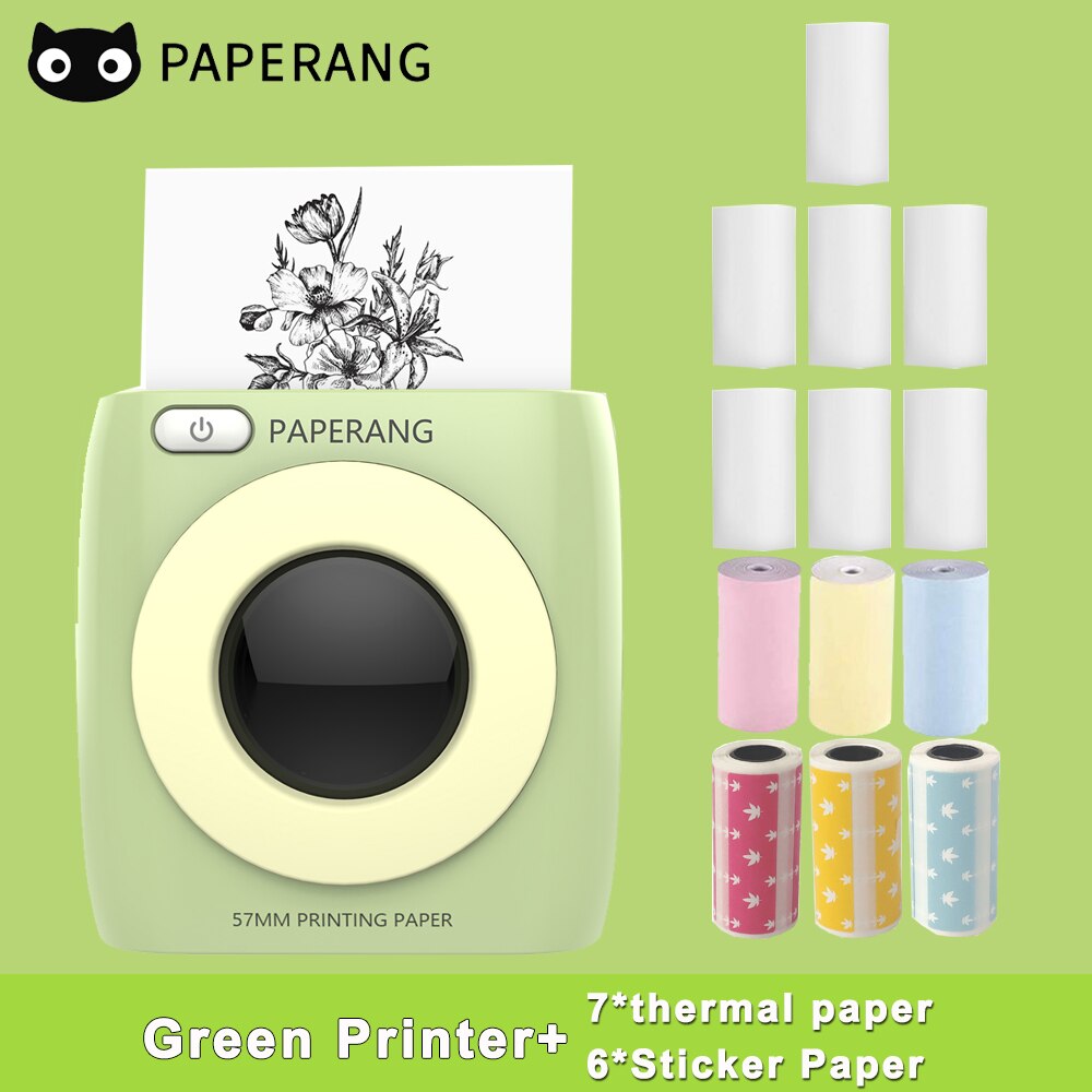 PAPERANG P2 Pocket Mini Printer 300dpi BT Wireless Printer Portable Thermal Printer for Photo Picture Receipt Label Sticker
