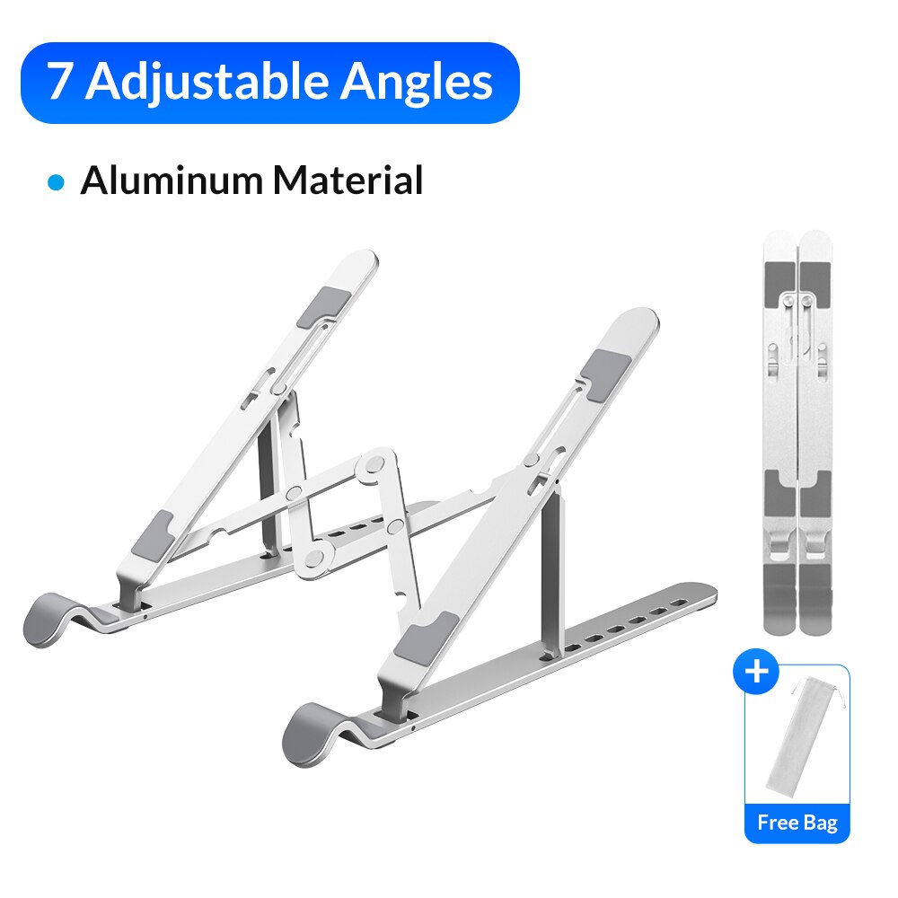 ORICO Foldable Aluminum Laptop Stand Portable Adjustable Aluminum Laptop Stand Computer Stand 7 Corners for MacBook Tablet: Aluminium Stand1