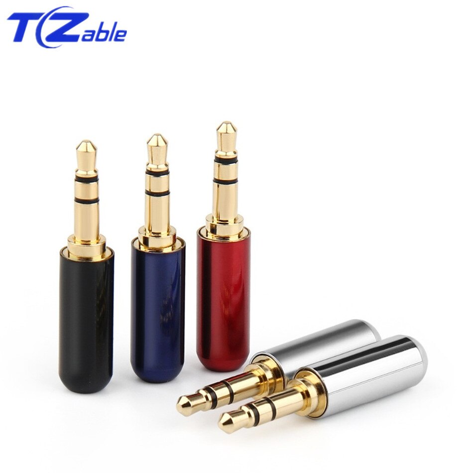 3,5mm Jack Audio Stecker Anschlüsse 3 Pole Solder Lautsprecher Stecker Für Upgrade Kopfhörer Kabel 7 Farben Gold Überzogene