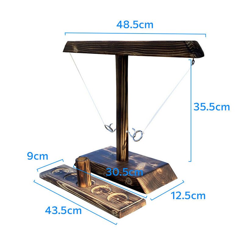 Houten Haak En Ring Diner Tafel Toss Battle Game Voor Volwassenen Drinken Games Houten Gooien Ring Speelgoed Set