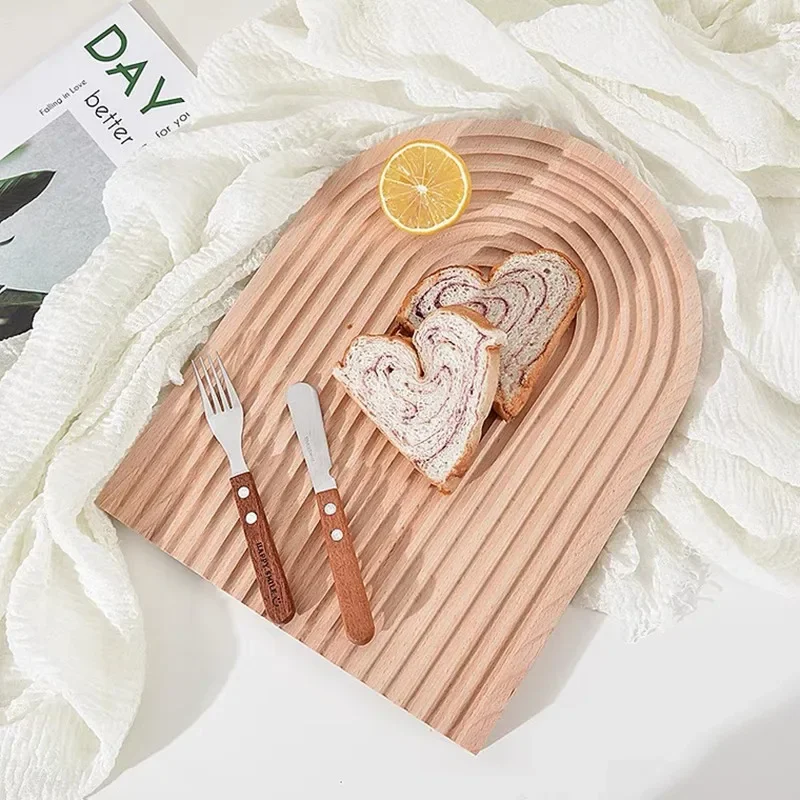 nordisch stil Buche Holz Hacken Block Brot Nachtisch Tablett Nicht-Unterhose Schneiden Bord Lagerung Organizer Küche Werkzeug Für Kuchen