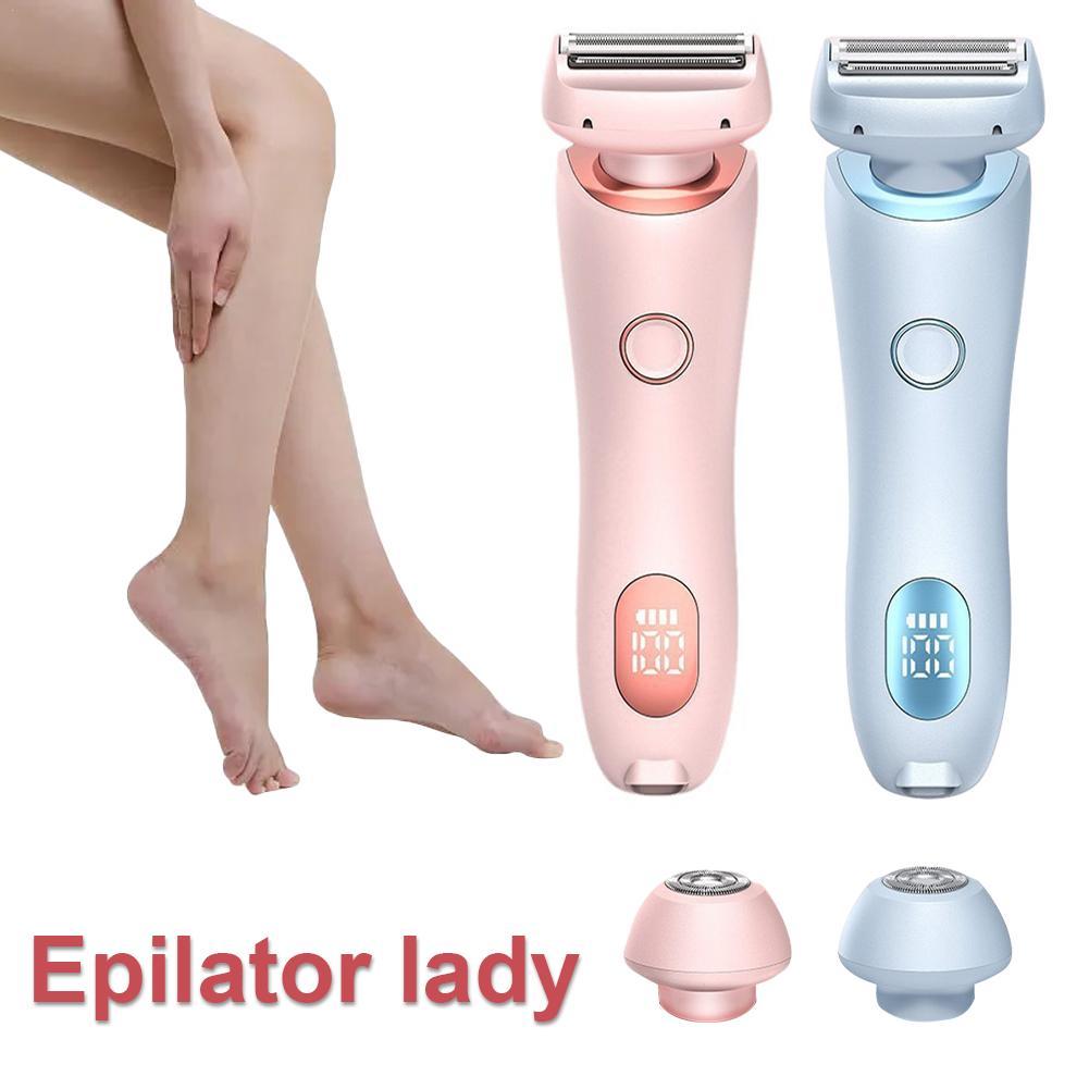 2-in-1-Elektrorasierer für Frauen, Bikini-Trimmer für Schamhaare, nasse und trockene, schmerzfreie Haarentfernung zu Hause