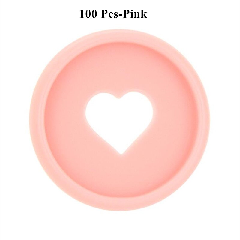 100 Pcs Loose Leaf Binder for Notebooks 28mm Solid Heart Binding Rings for Scrapbooking Diy Planner Discs: 100 Pcs-Pink