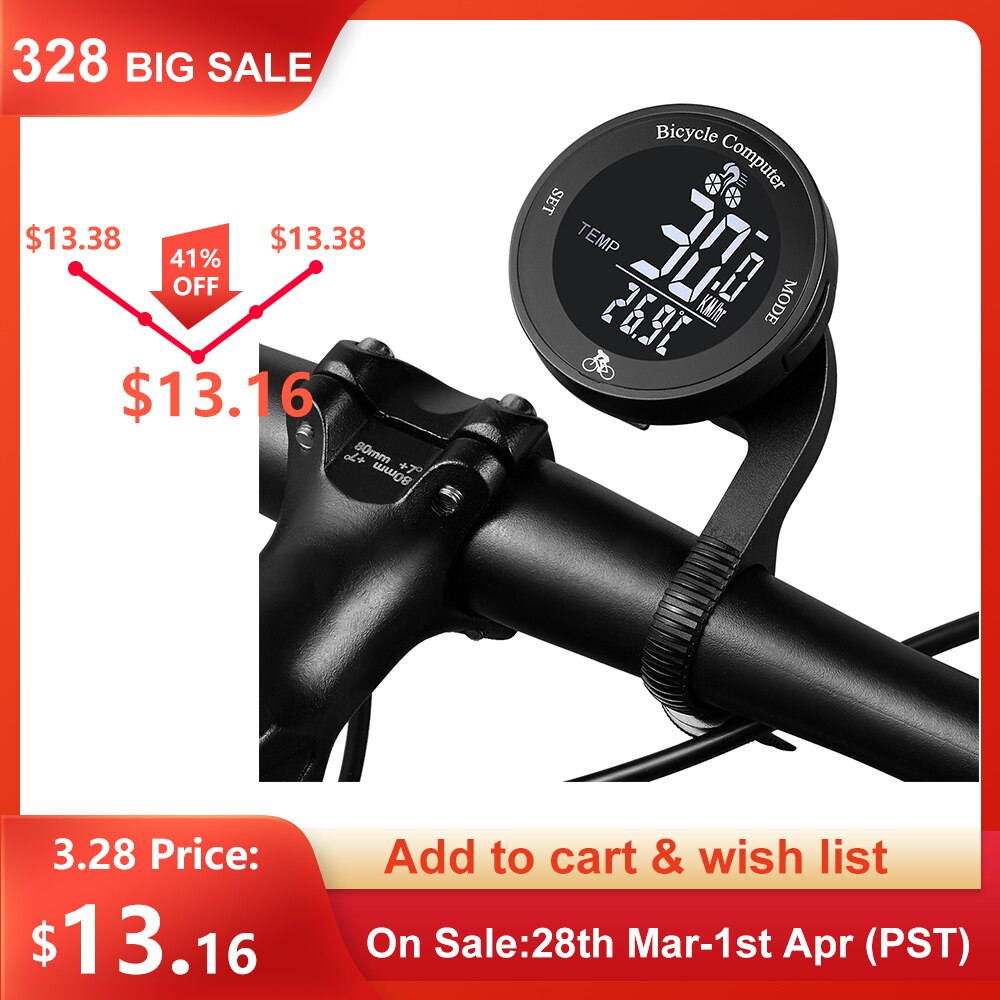 Wireless Bike Computer Waterproof Bicycle Odometer Multi Functional LCD Screen Cycling Speedometer Mountain Bike Speedo Meter