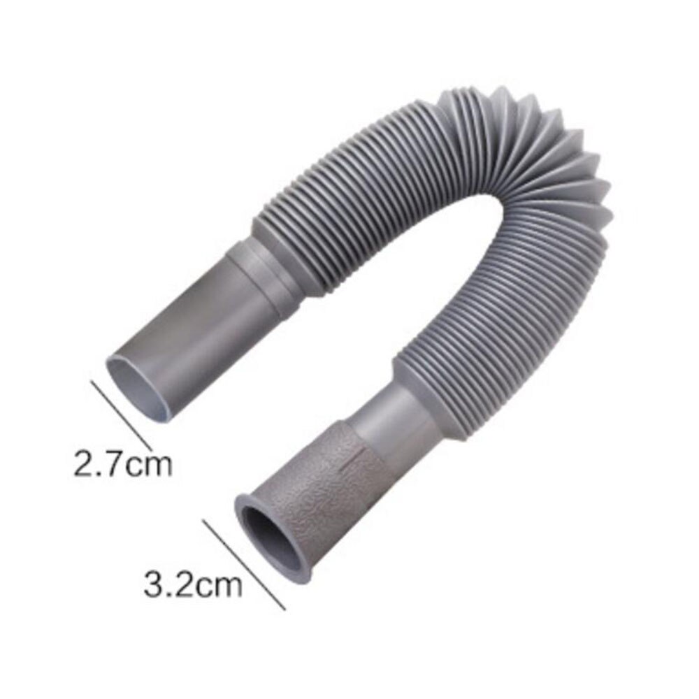 1PC Gray Useful Wash Basin Pipe Plumbing Kitchen Sewer Pipe Flexible Bathroom Sink Drains Down Comer Hose Waste Pipe 80gB
