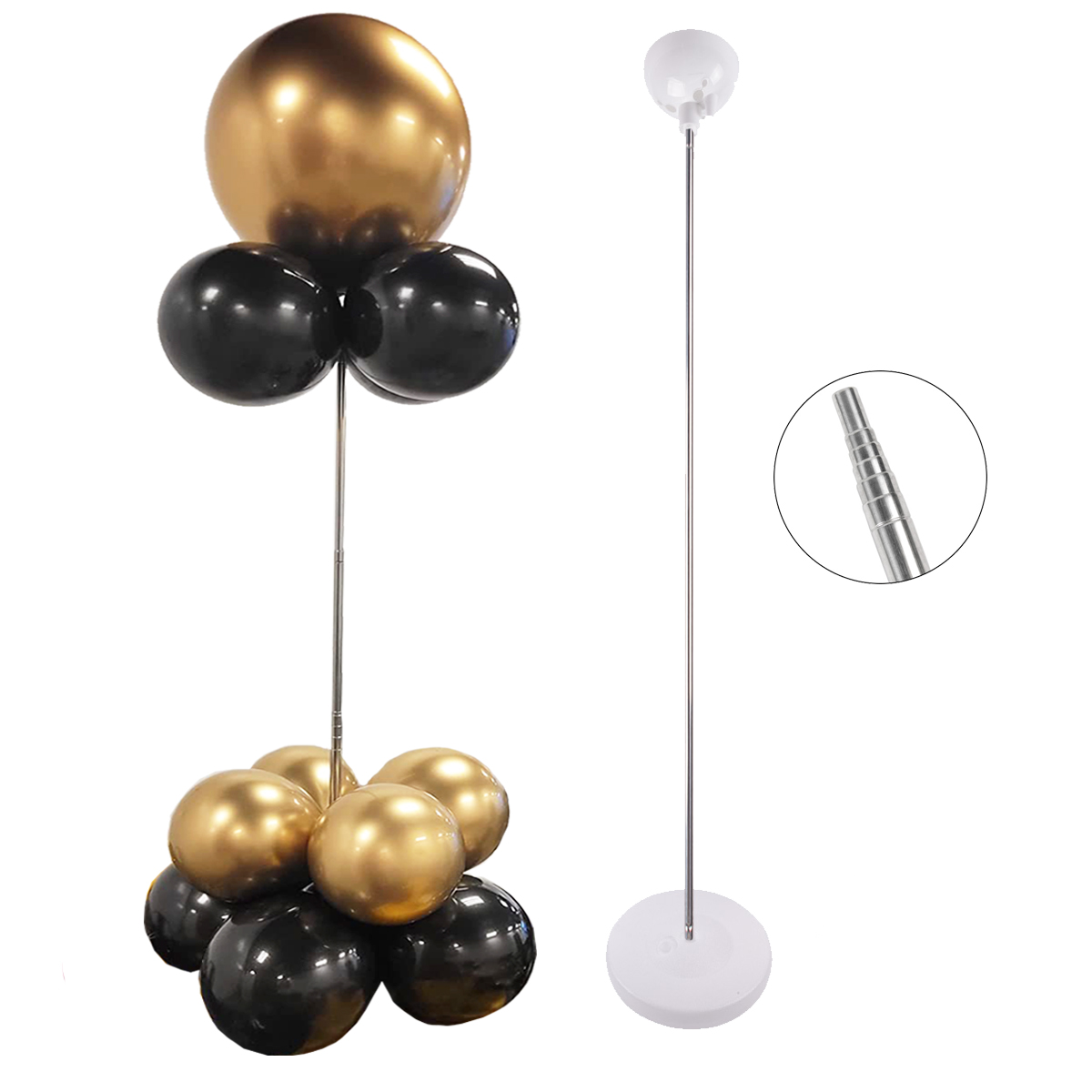 Kit de support de colonne de ballons évolutif, tour de ballons géants réglables, support de pilier, décor de fête d'anniversaire de mariage et de Noël, 50-120cm