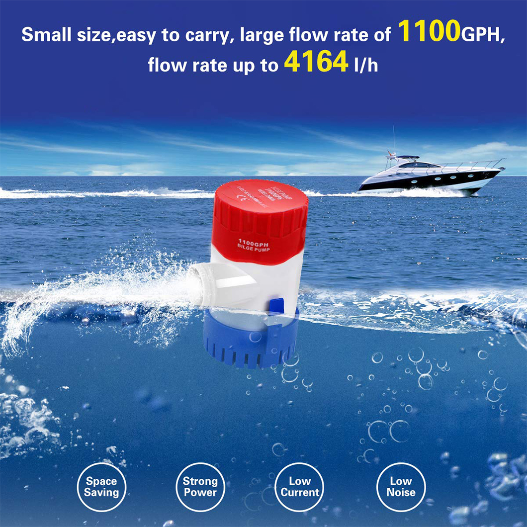 Submersible Bilge Pump 750GPH 1100GPH 12v 24V Mini Electric Water Pump Used In Boat Seaplane Motor Homes Houseboat