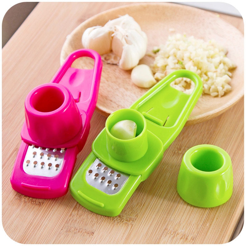1Pc Knoblauch Presse Kunststoff Edelstahl Manuelle Knoblauch Presser Brecher Ingwer Cutter Schleifen Werkzeug Küche Kochen Werkzeuge