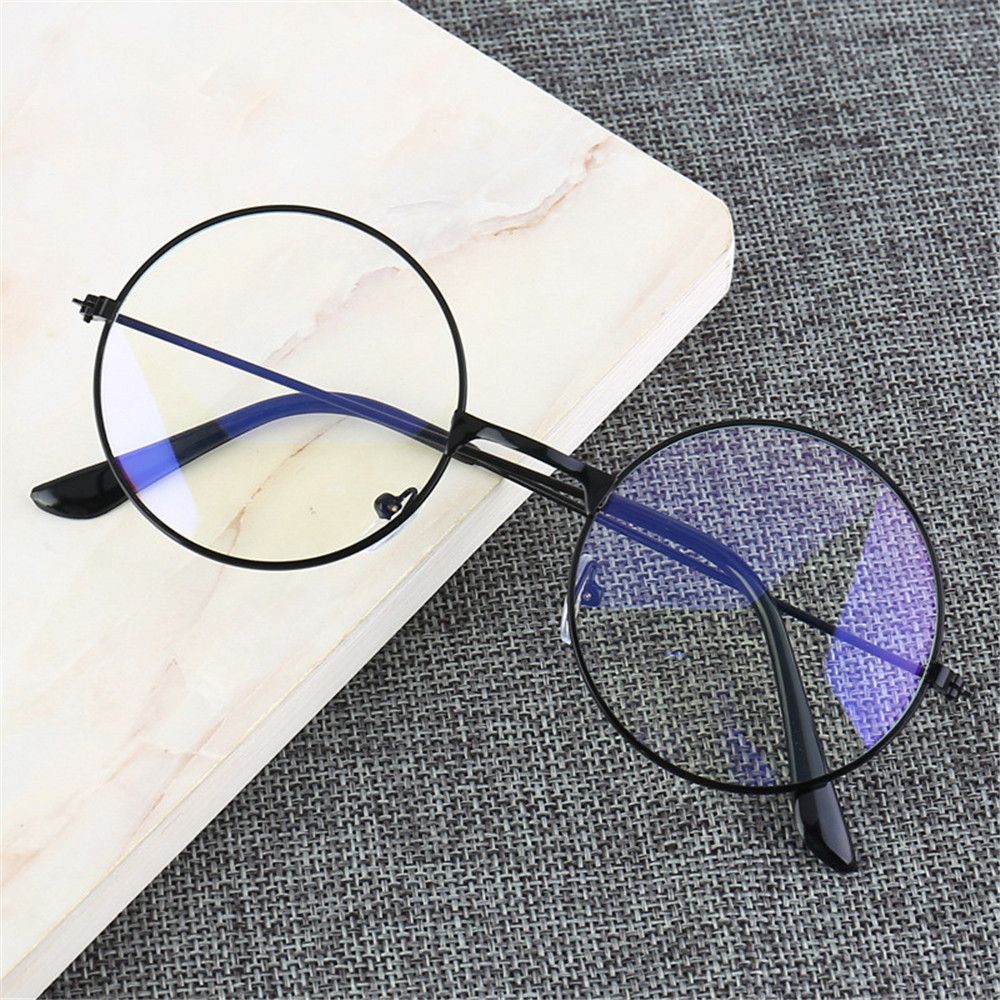 Retro Round Frame Anti-blue Radiation Glasses Ultralight Men Women Blue Light Blocking Glasses Eyewear Students: Antiblue light black