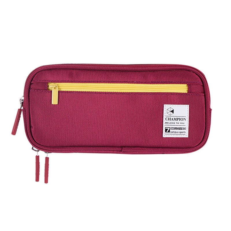 Large-capacity Pencil Case, Double-layer Multi-function Student Pencil Case, Korean Pencil Case: Red