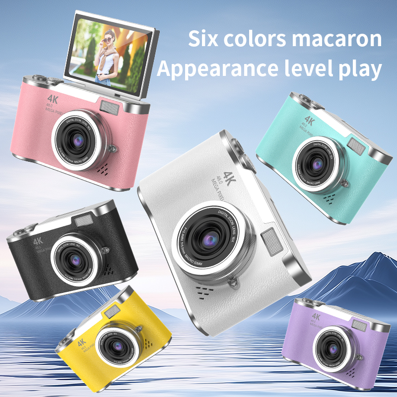 Cámara Digital 4K HD 48MP cámara de fotografía videocámara pantalla de 2,4 "cámaras recargables enfoque automático Vlogging cámaras compactas