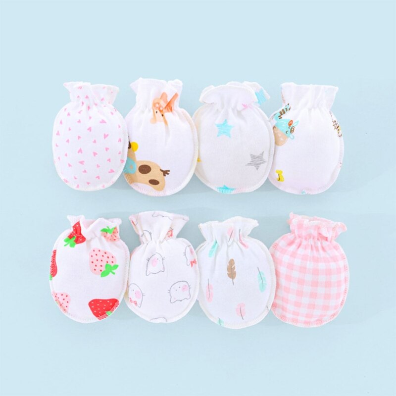 1 Pairs Newborn Baby Mittens Gloves Cotton Infant Toddler No Scratch Mittens 54DF