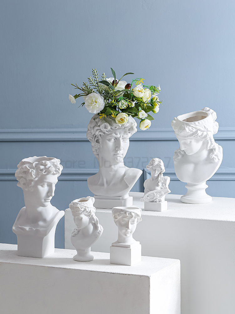 David sculpture plaster head makeup pen rinse birthday Christmas Eve tabletop decoration