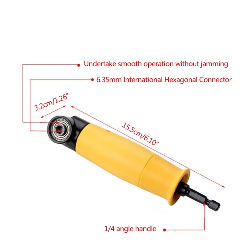Electric Bit Turner Turning Drill Screwdriver Hand Drill 90 Degree Turning Extension Cordless Drill Attachment Adapter