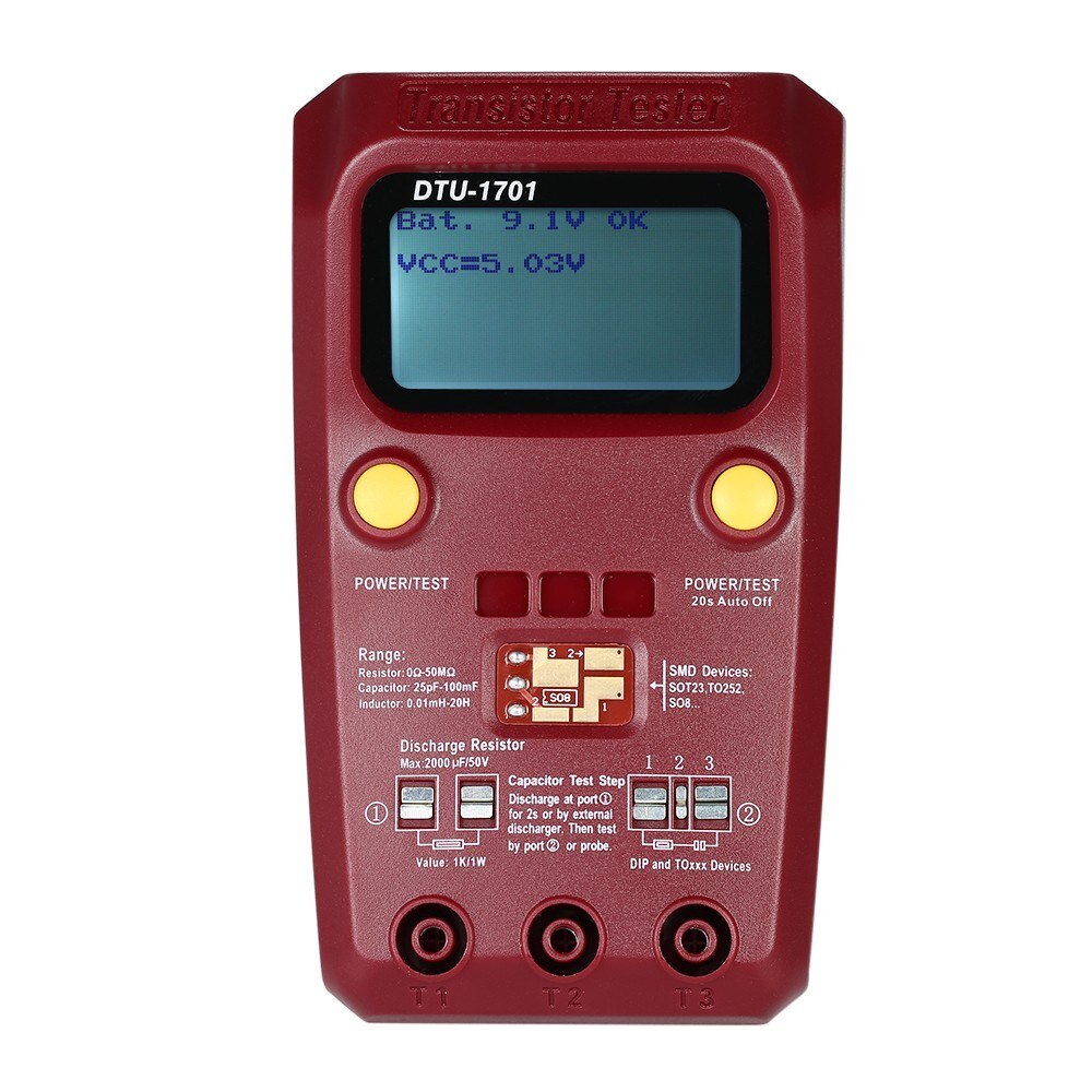 Handheld LCD Digital Transistor Tester SMD Resistance Diode Inductance Capacitance ESR Meter