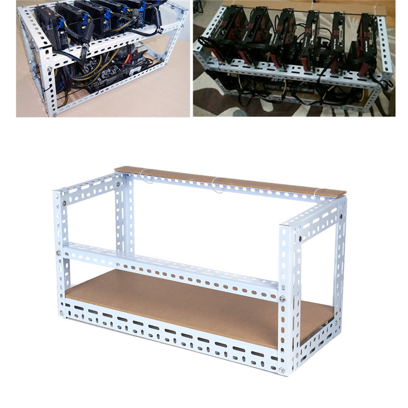 6 gpu friluftsgruve gruvearbeider ramme kryptomynt diy stabelbar rigg bitcoin btc berømmelsesveske for 6 grafikkort gpu eth btc ethereum