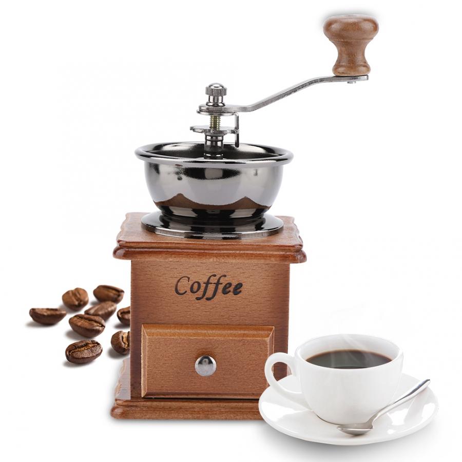 Koffieboon Grinder Koffiezetapparaat Koffie Spice Braam Molen Houten Metalen Retro Mini Handkoffiemolen Handgemaakte Maschine