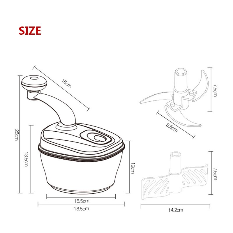 Manual Food Chopper Vegetable Quick Chopper Food Dicer Mincer Mixer Blender for Garlic Salad Nuts Etc Kichen Accessories Gadgets