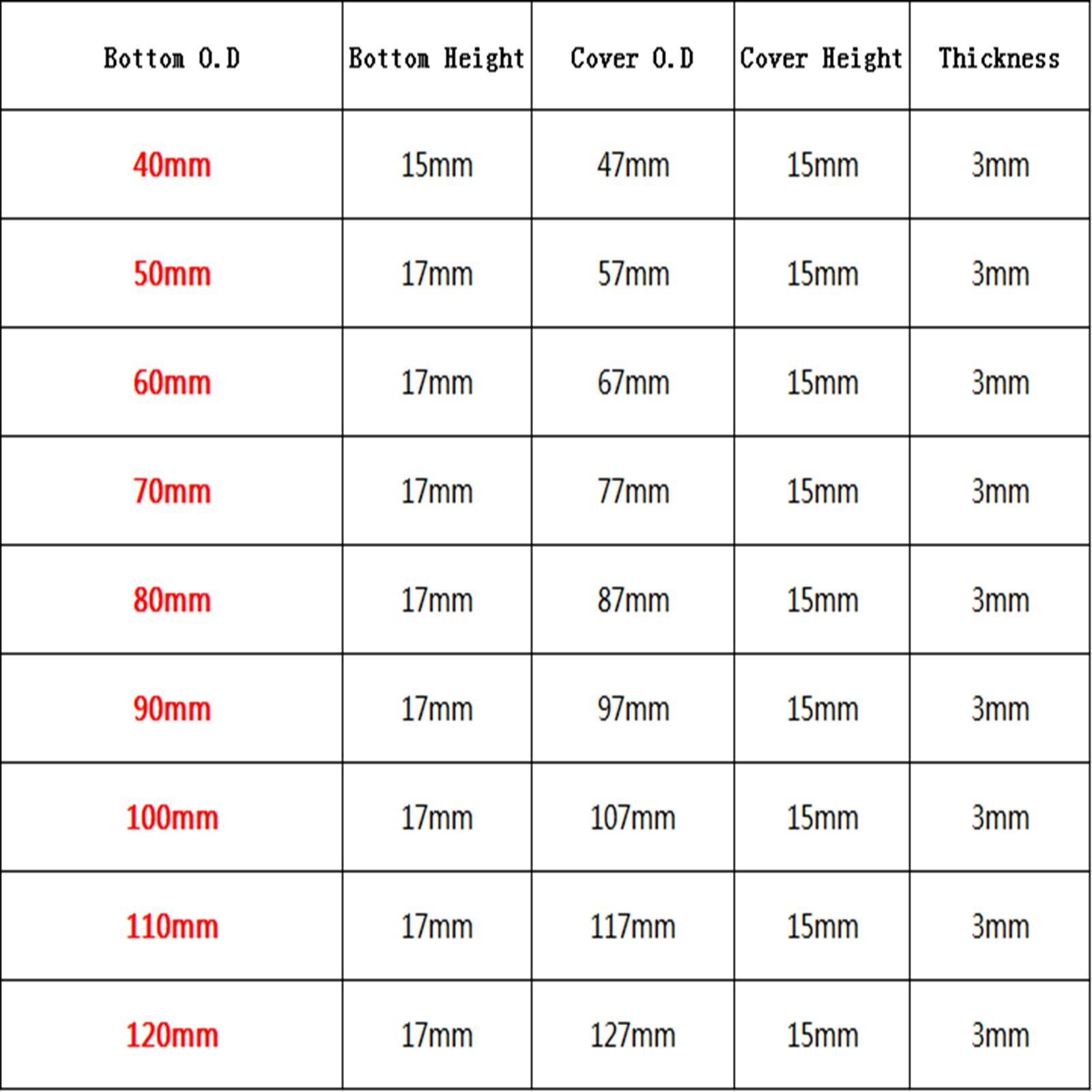 Bottom O/D 40/50/60/70/80/90/100/110/120mm PTFE Height 15-17mm Petri Culture Dish High Temperature Anti-corrosion