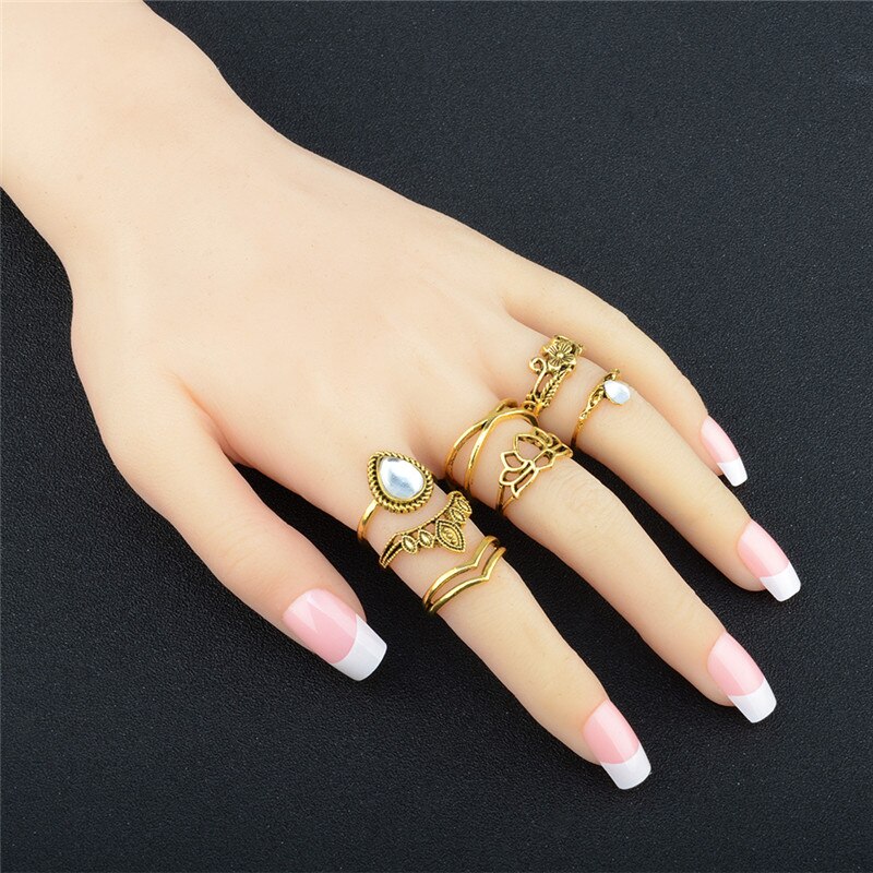 Modyle Neue Midi Ring Sets Carving Finger Ringe für Frauen Blume Knuckle Ring Set Für Frauen Anillos Mujer Schmuck