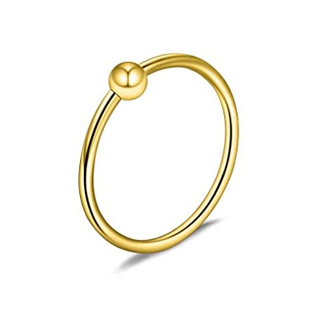 1 Stuks 16G 20G Roestvrij Staal Neusringen Hoepel Kraakbeen Helix Oor Piercing Tragus Lichaam Sieraden Voor Vrouw Man 6Mm/8Mm/10Mm/12Mm: WHITE / Goud-kleur